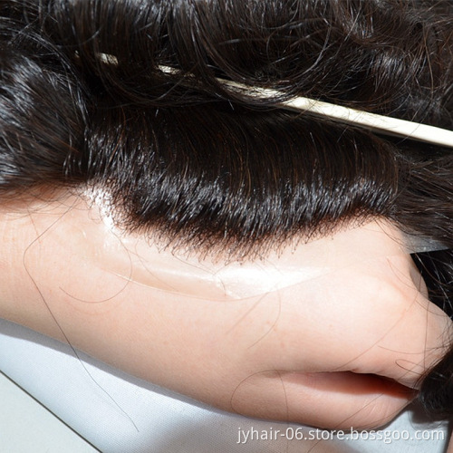New Arrival Human Hair Toupee Injected Super Thin Skin Base Invisible Knots Natural Hairline Toupee For Men